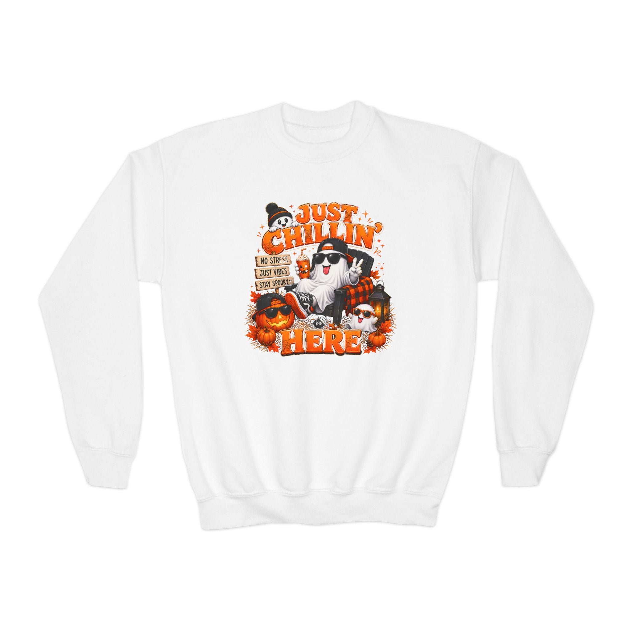 JUST KICKIN IT HERE BOYS Youth Crewneck Sweatshirt