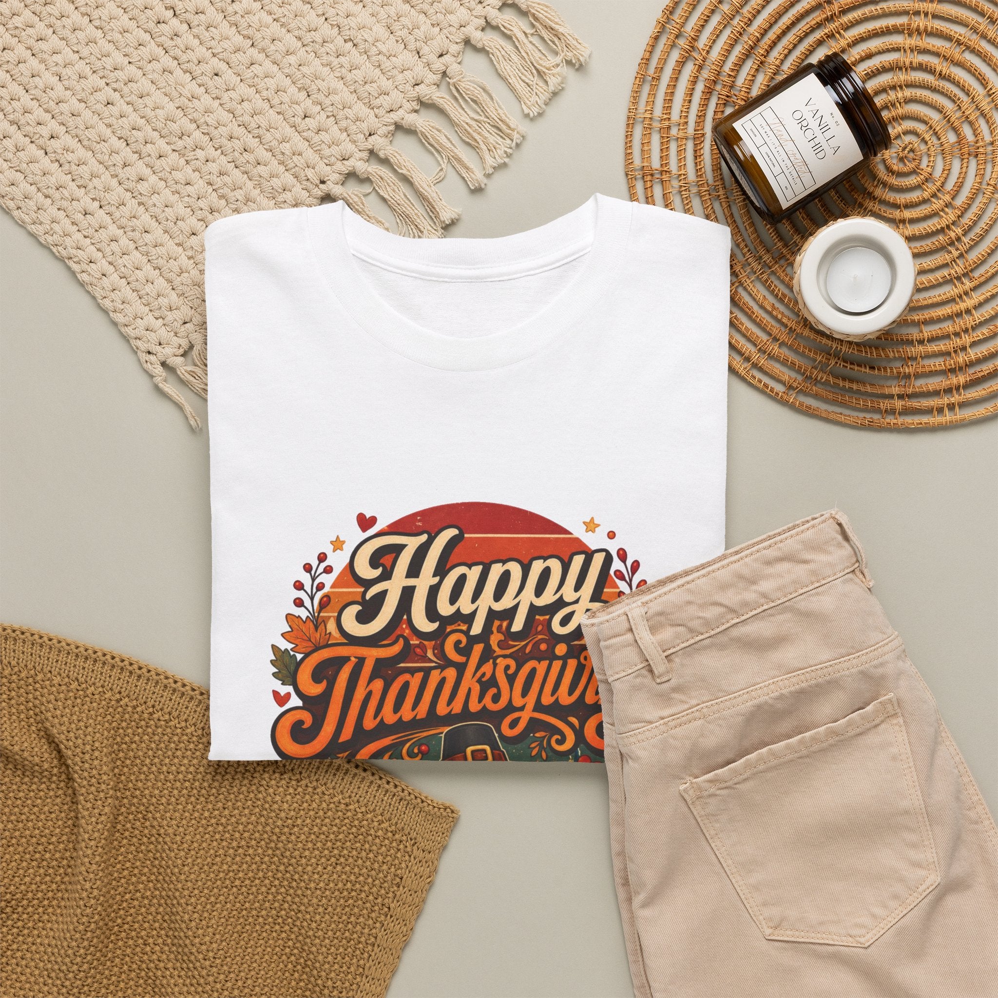 Happy Thanksgiving Unisex Heavy Cotton Tee