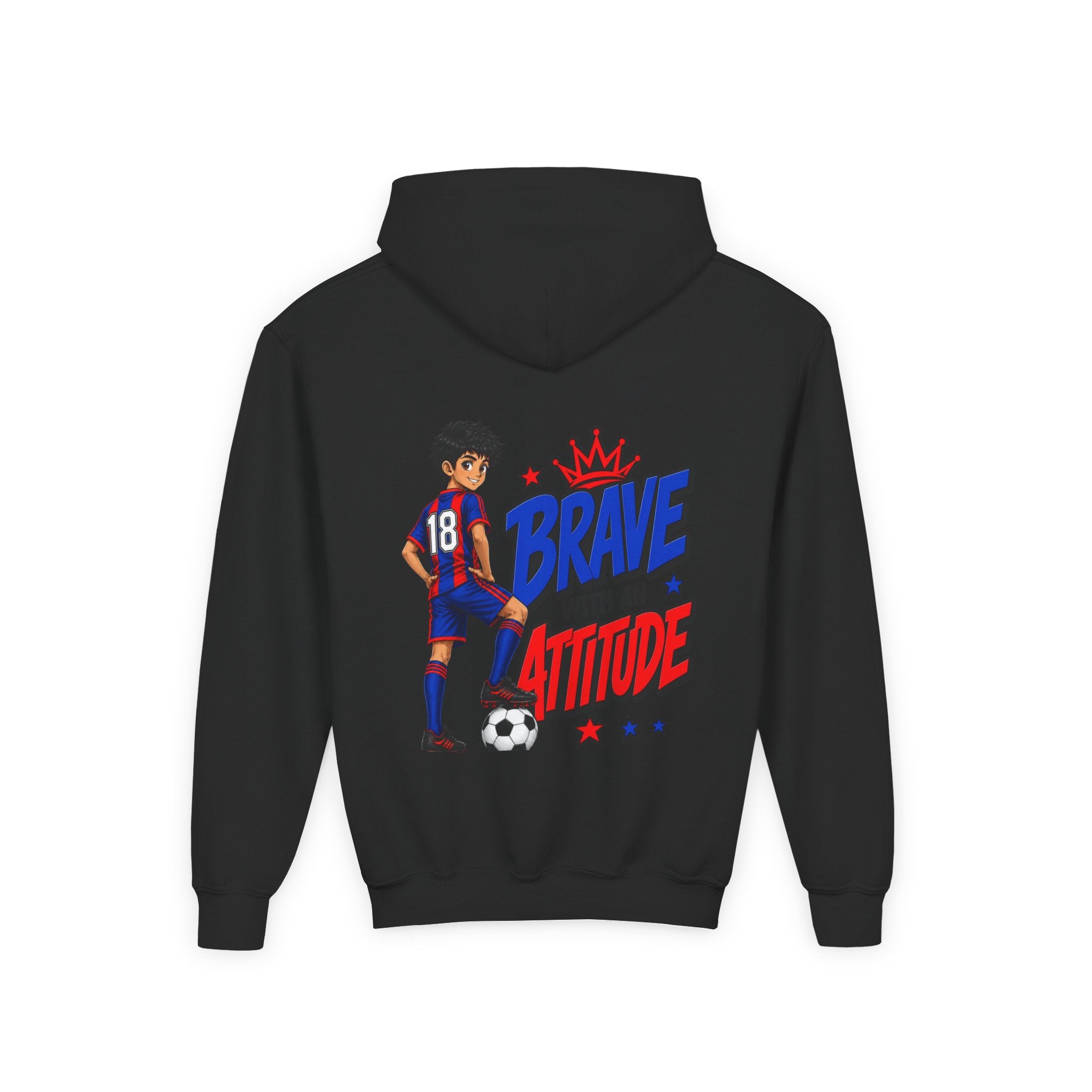 Brave Beats Attitude Soccer Hoodie for Boys | Youth Soccer Pullover | Kids Soccer Hoodie | Soccer Player Gift