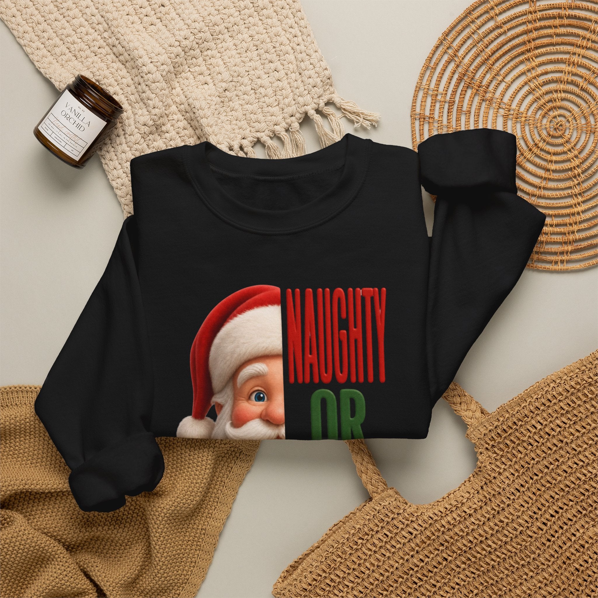 NAUGHTY OR NICE SANTA Unisex Heavy Blend™ Crewneck Sweatshirt