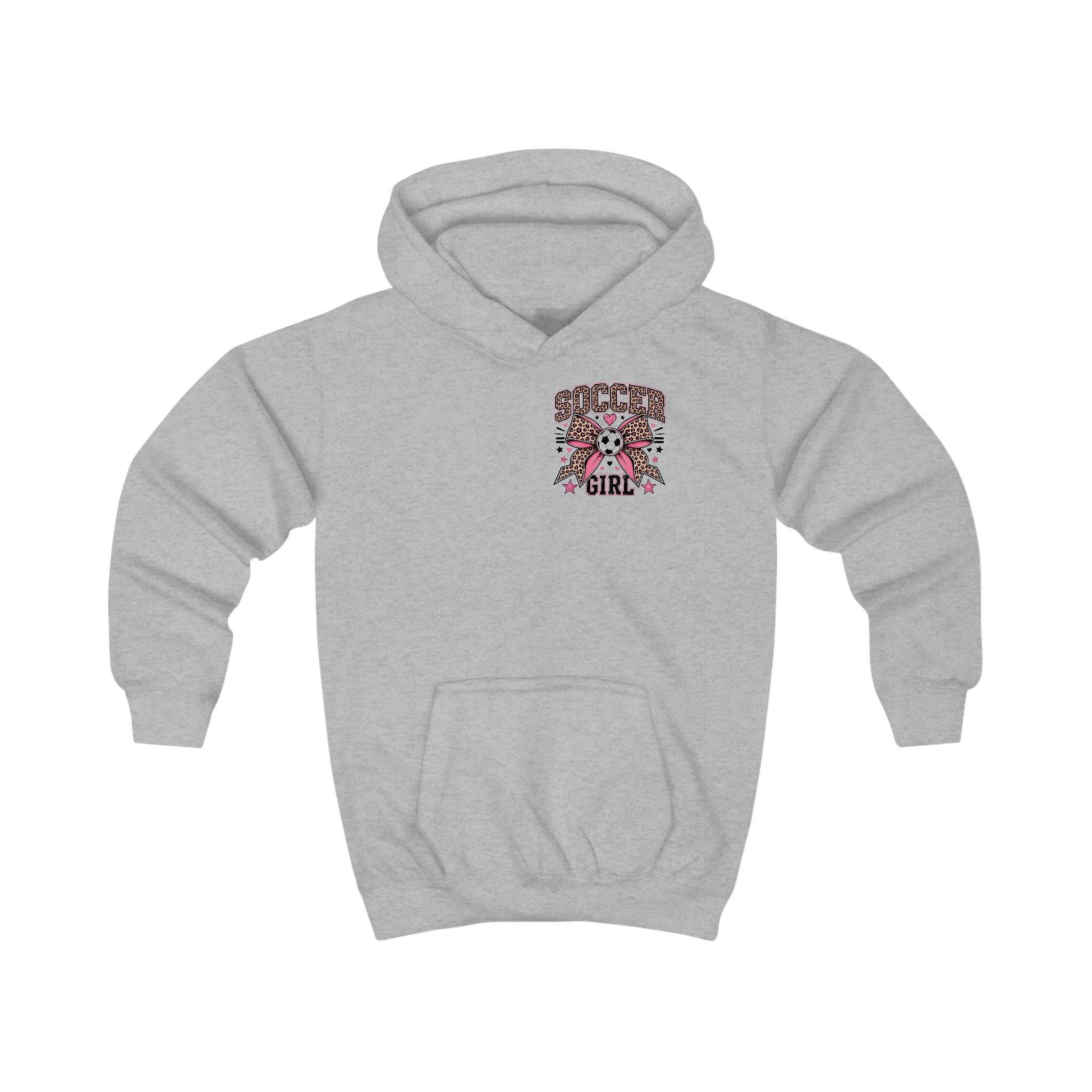 Girls Pink Bow Soccer Hoodie