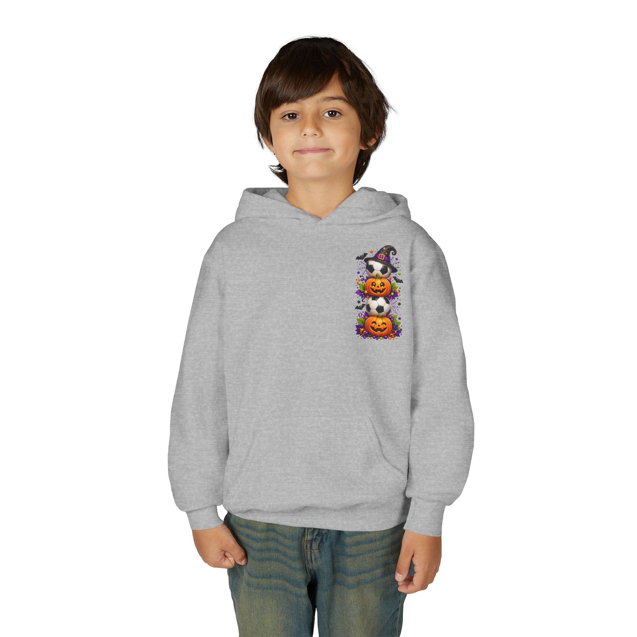 Kids Halloween Soccer Hoodie | Youth Trick or Treat Soccer Pullover | Happy Halloween Soccer Ball Hoodie | Boys Fall Hoodie | Soccer Player Gift