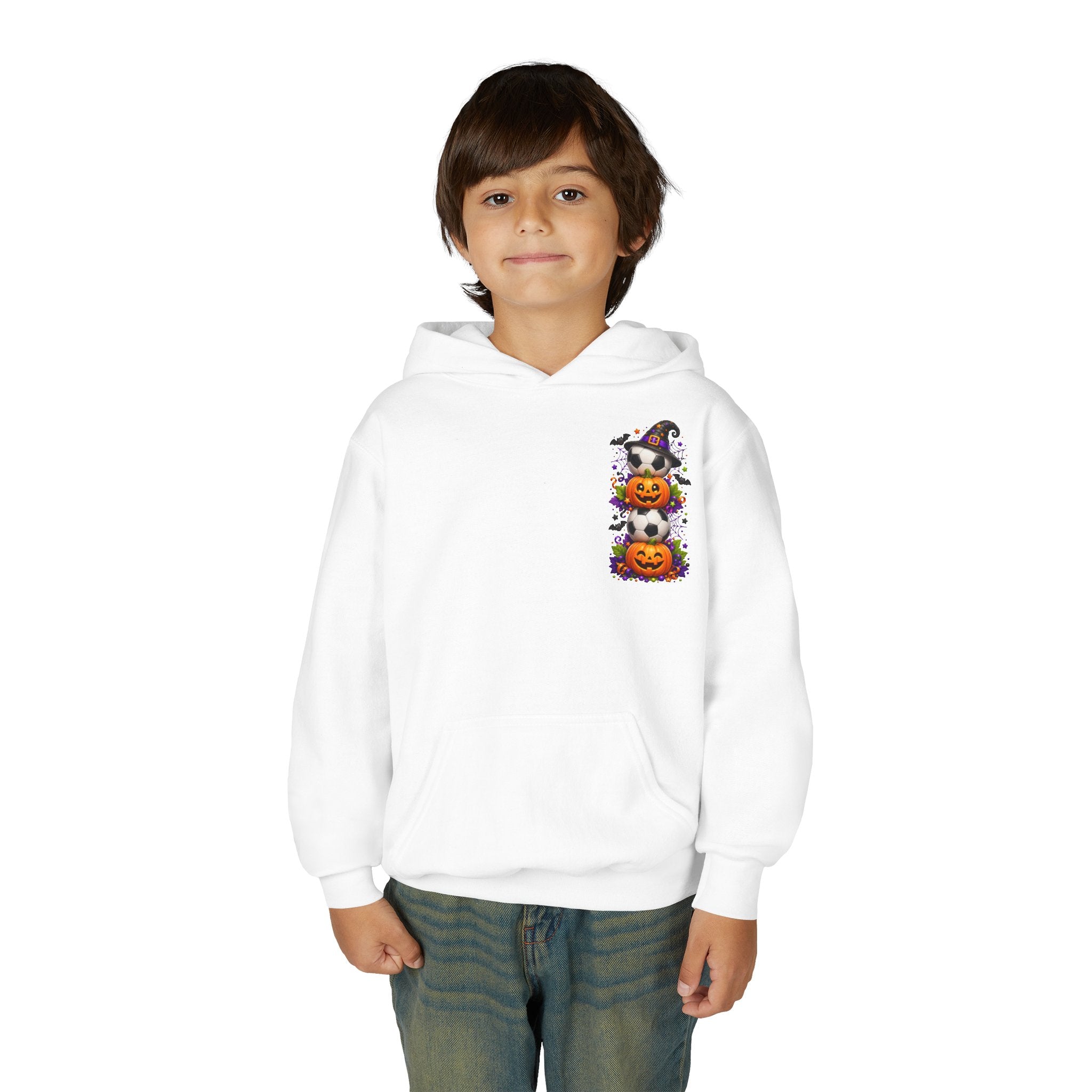 Kids Halloween Soccer Hoodie | Youth Trick or Treat Soccer Pullover | Happy Halloween Soccer Ball Hoodie | Boys Fall Hoodie | Soccer Player Gift