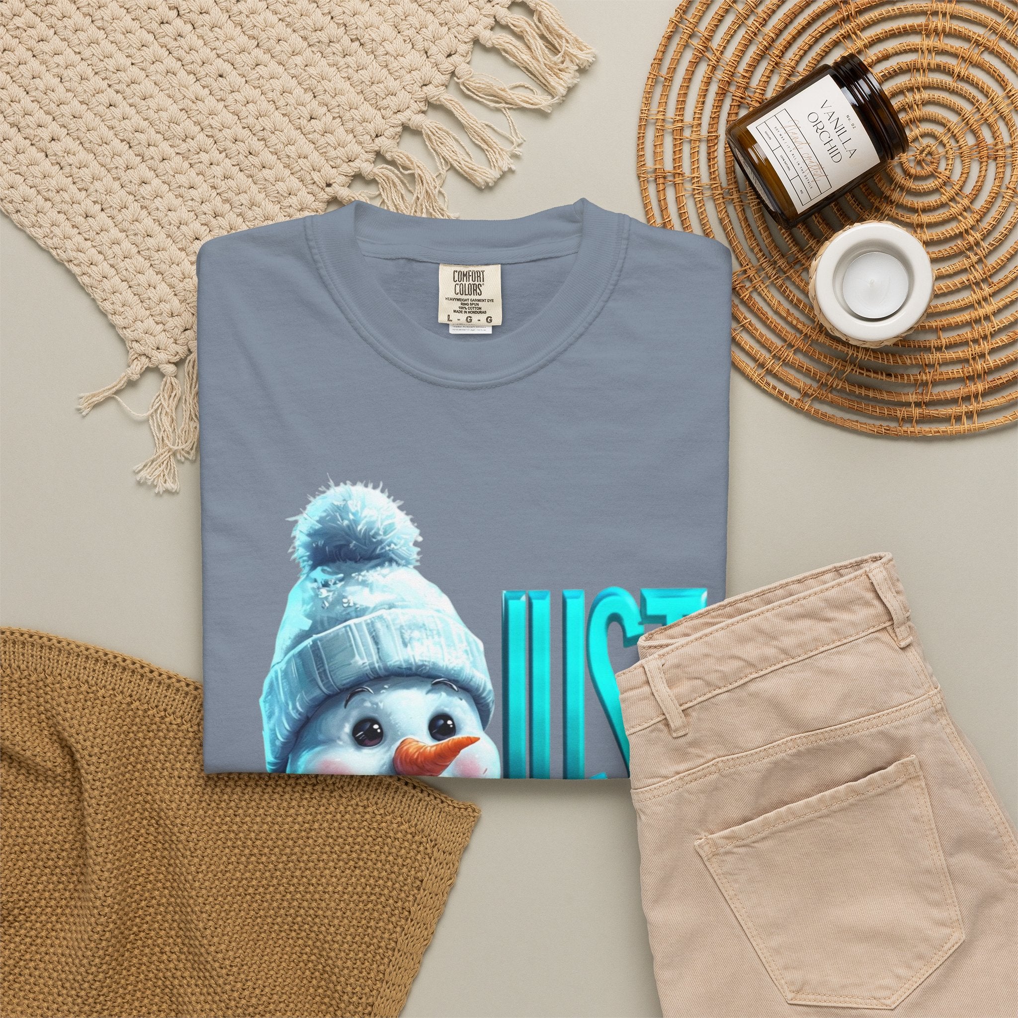 JUST CHILLN SNOWMAN Unisex Garment-Dyed T-shirt