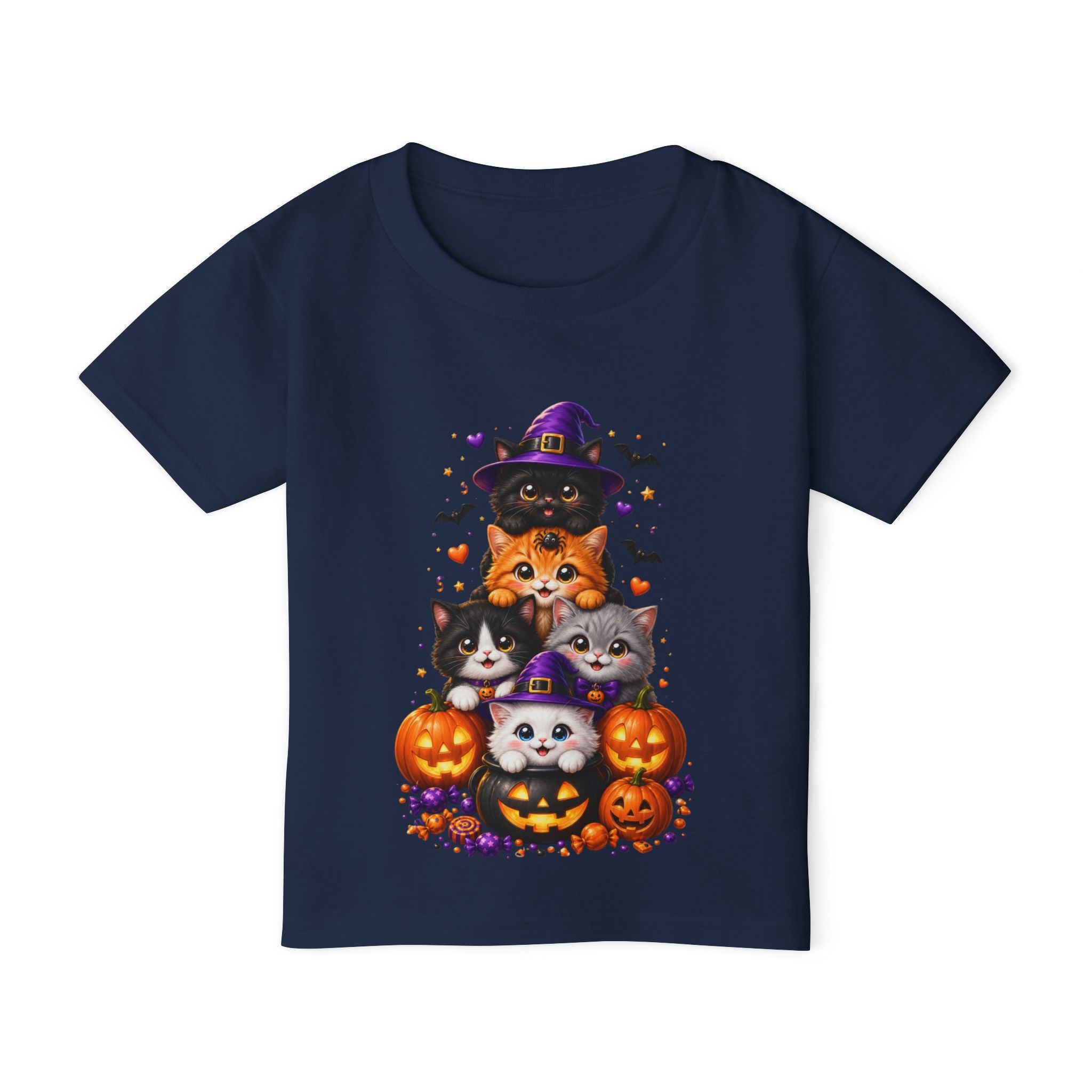 Cute Halloween Kittens Toddler Shirt | Halloween Cat Kids Tee | Pumpkin Cat Graphic Tee