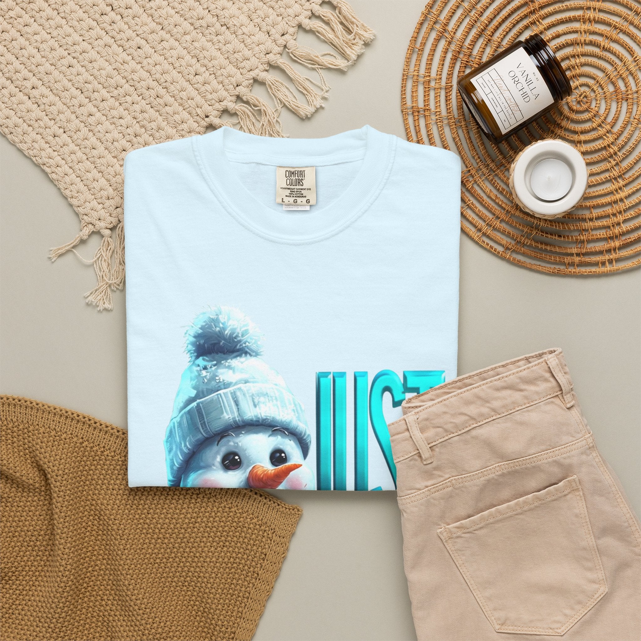JUST CHILLN SNOWMAN Unisex Garment-Dyed T-shirt