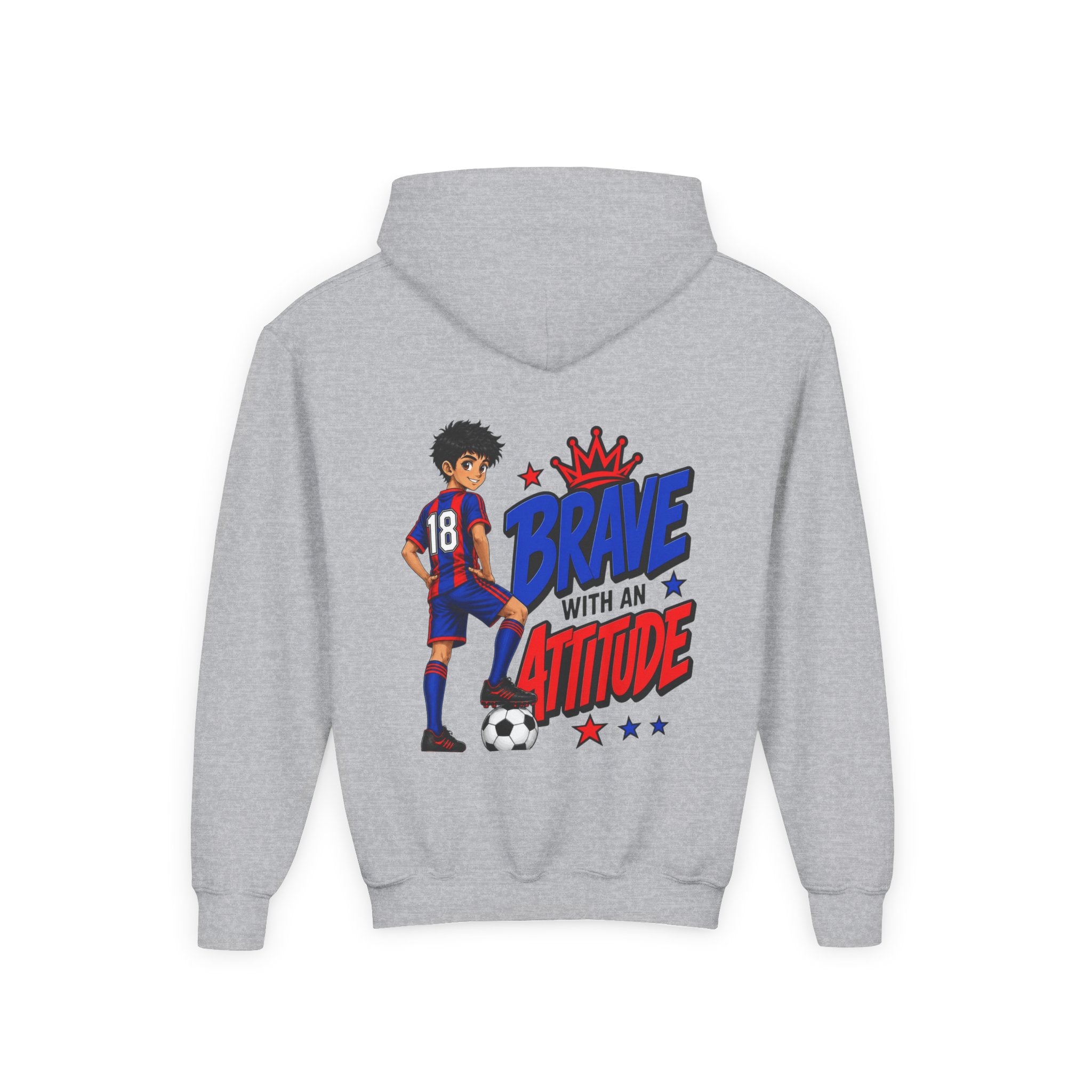 Brave Beats Attitude Soccer Hoodie for Boys | Youth Soccer Pullover | Kids Soccer Hoodie | Soccer Player Gift