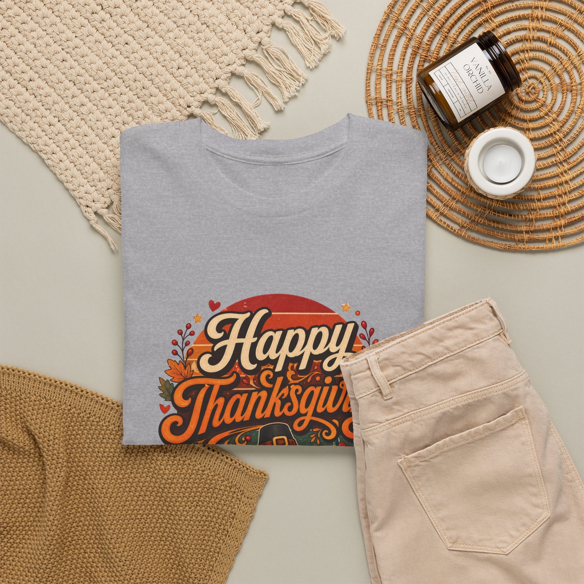 Happy Thanksgiving Unisex Heavy Cotton Tee