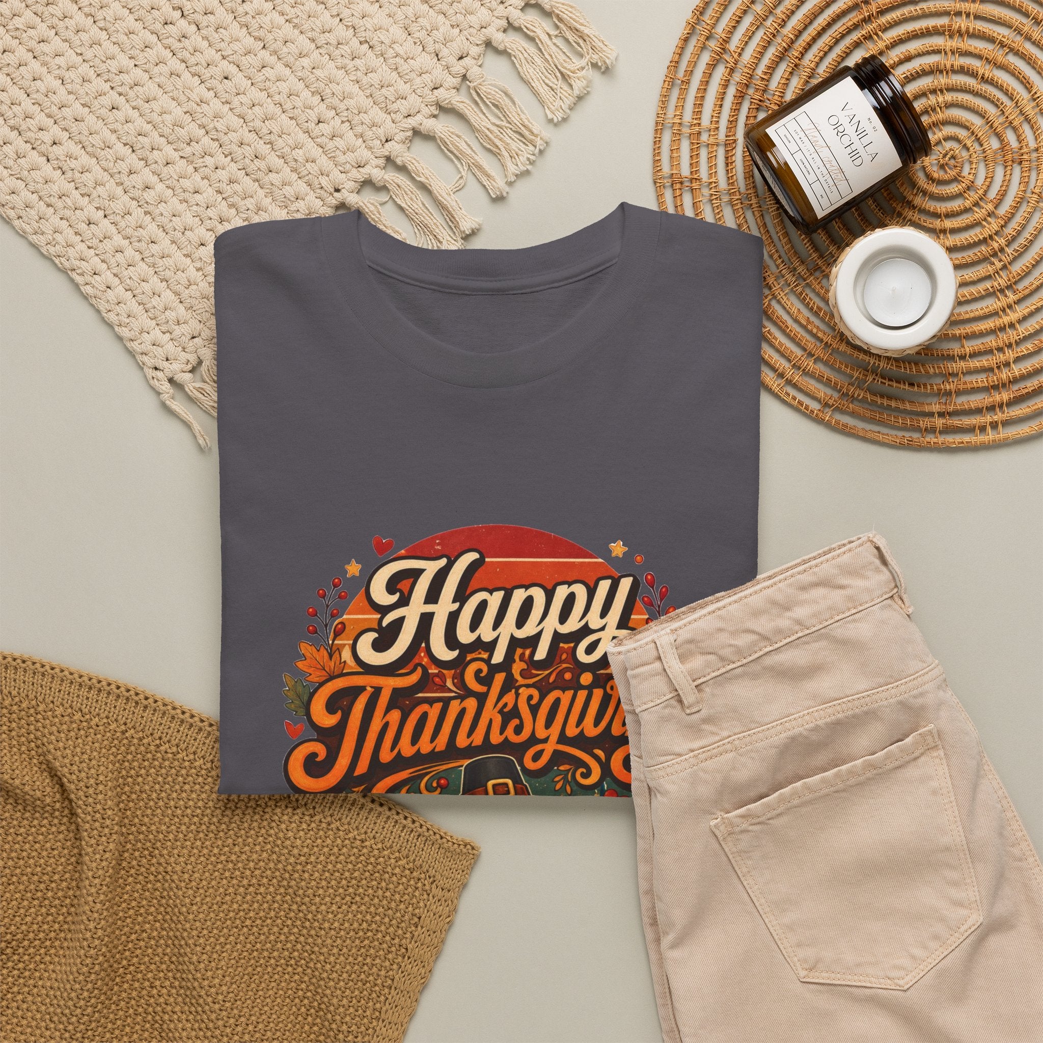 Happy Thanksgiving Unisex Heavy Cotton Tee
