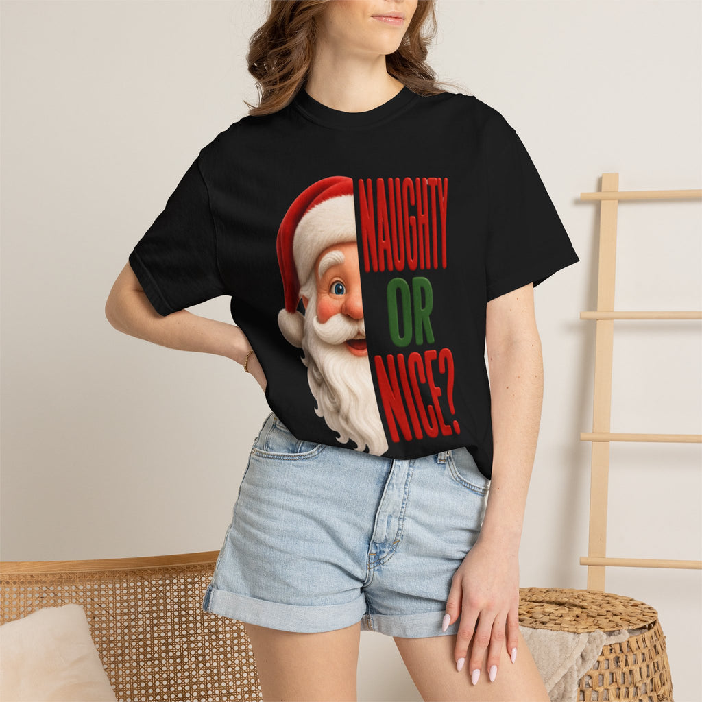 NAUGHTY OR NICE SANTA Unisex Garment-Dyed T-shirt