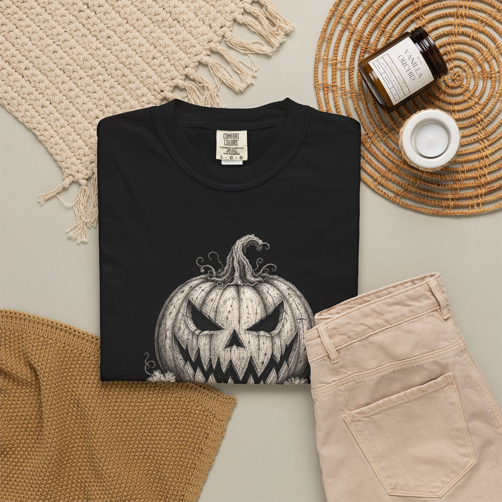 VINTAGE CREEPY PUMPKIN T-SHIRT Unisex Garment-Dyed T-shirt