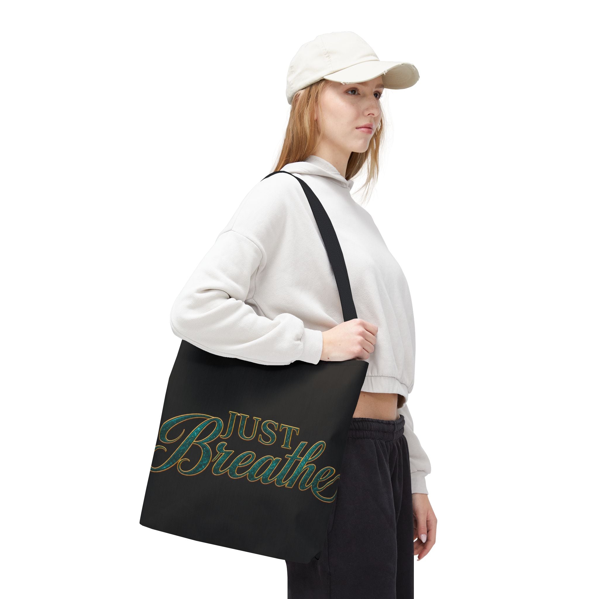 JUST BREATHE Tote Bag (AOP)
