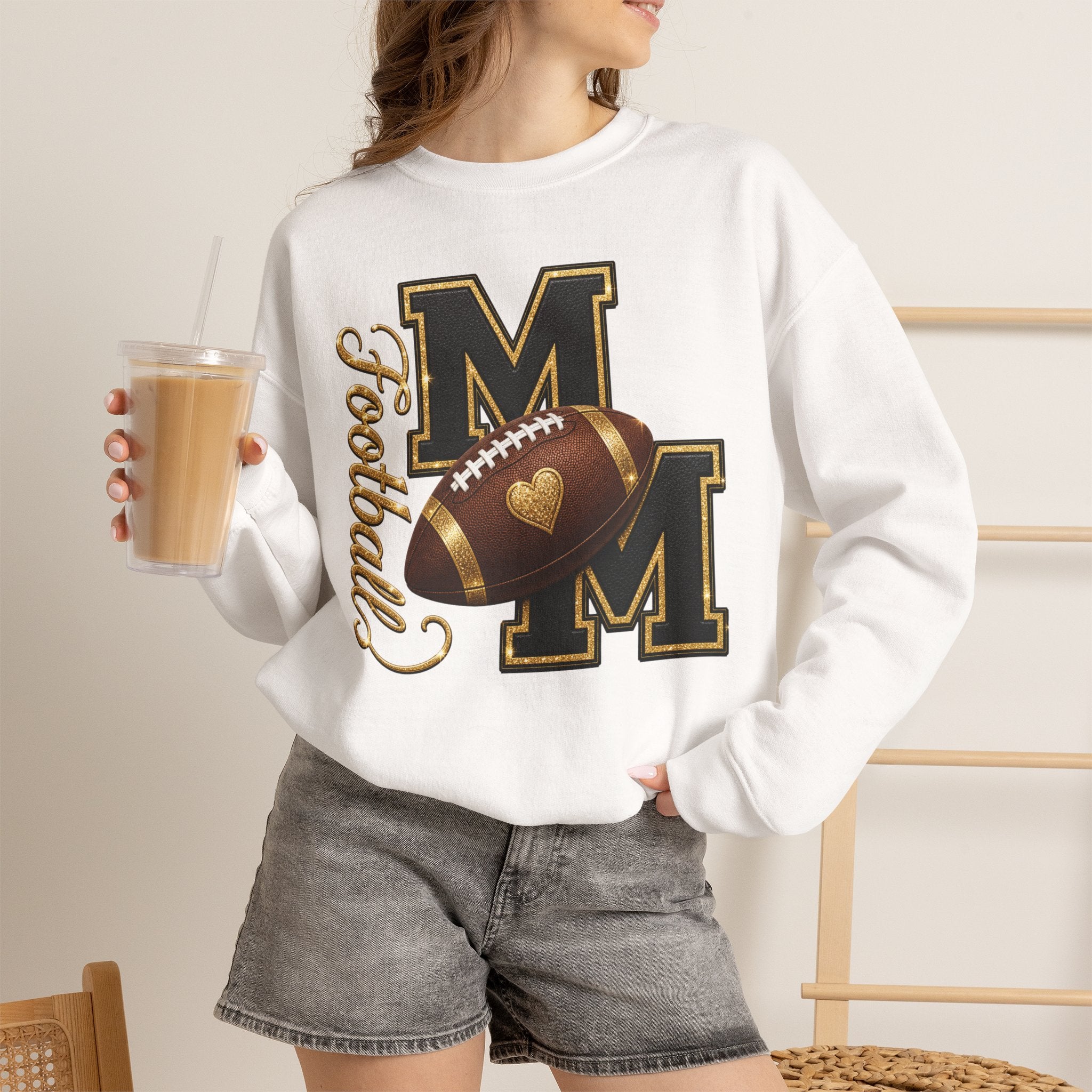FOOTBALL MOM Heavy Blend™ Crewneck Sweatshirt