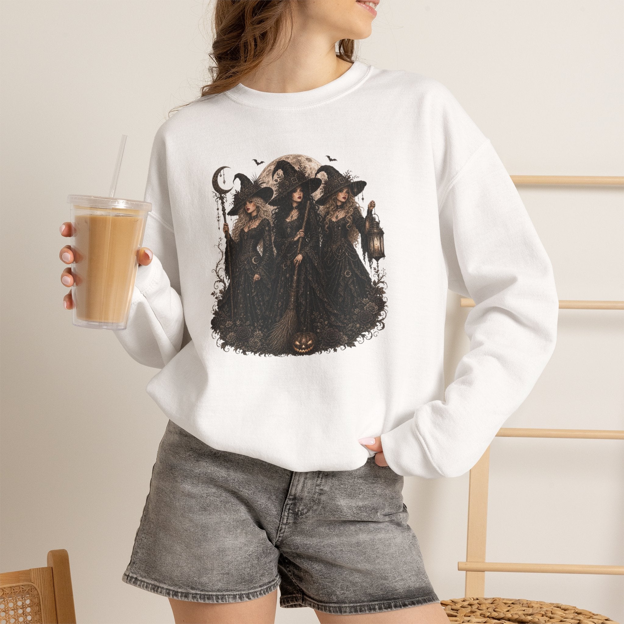 VINTAGE HALLOWEEN WITCHES Crewneck Sweatshirt
