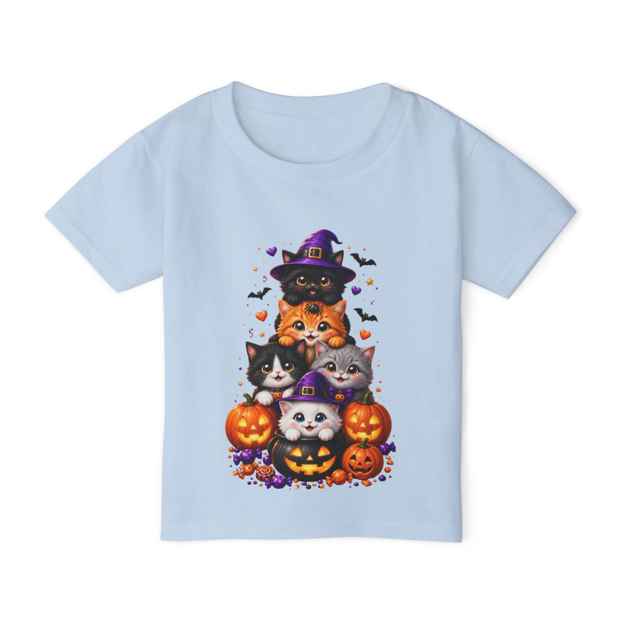 Cute Halloween Kittens Toddler Shirt | Halloween Cat Kids Tee | Pumpkin Cat Graphic Tee