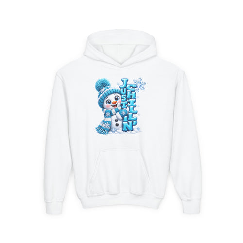 JUST CHILLING SNOWMAN Youth Heavy Blend Hooded Sweatshirt