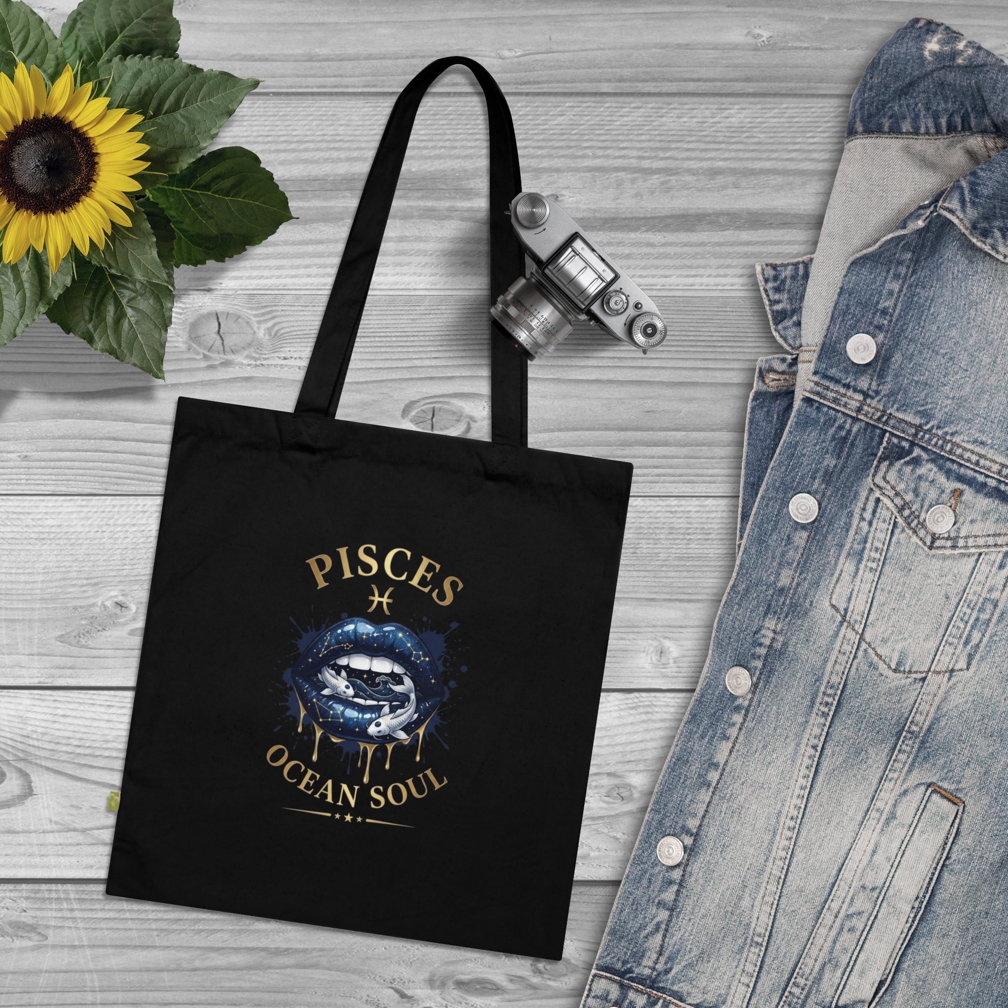 Pisces Zodiac Celestial Tote Bag