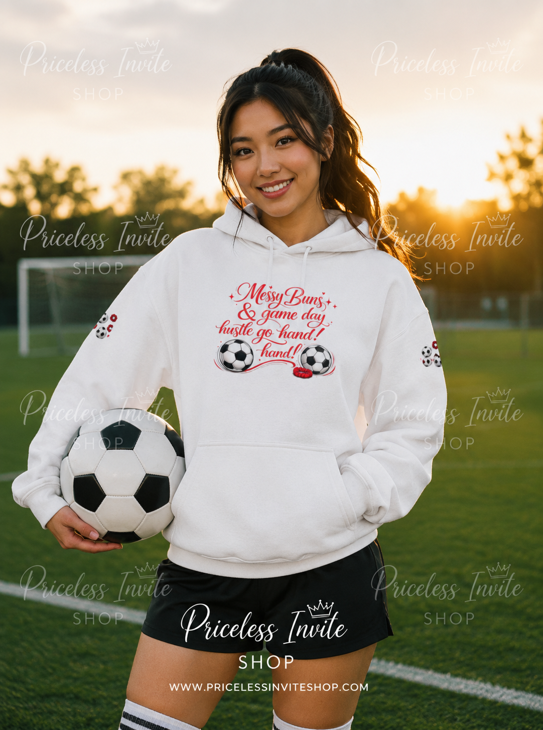 Messy Buns & Game Day Hoodie | Soccer Mom Hooded Sweatshirt | Unisex Heavy Blend Hoodie | Soccer Lover Gift