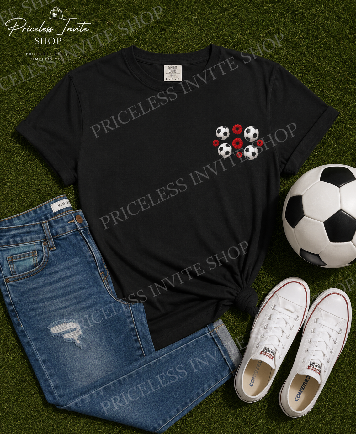 Messy Bun Soccer Shirt, Soccer Game Day Tee, Women's Soccer Graphic Shirt, Comfort Colors Garment-Dyed Tee