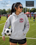 Inspirational Soccer Mom Hoodie, Passion Courage & Lipstick Hoodie, Women's Graphic Sweatshirt, Soccer Fan Gift