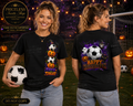 Happy Halloween Soccer Shirt | Adult Halloween Soccer Ball T-Shirt | Soccer Player Gift | Adult Halloween Soccer Ball T-Shirt | Front & Back Design