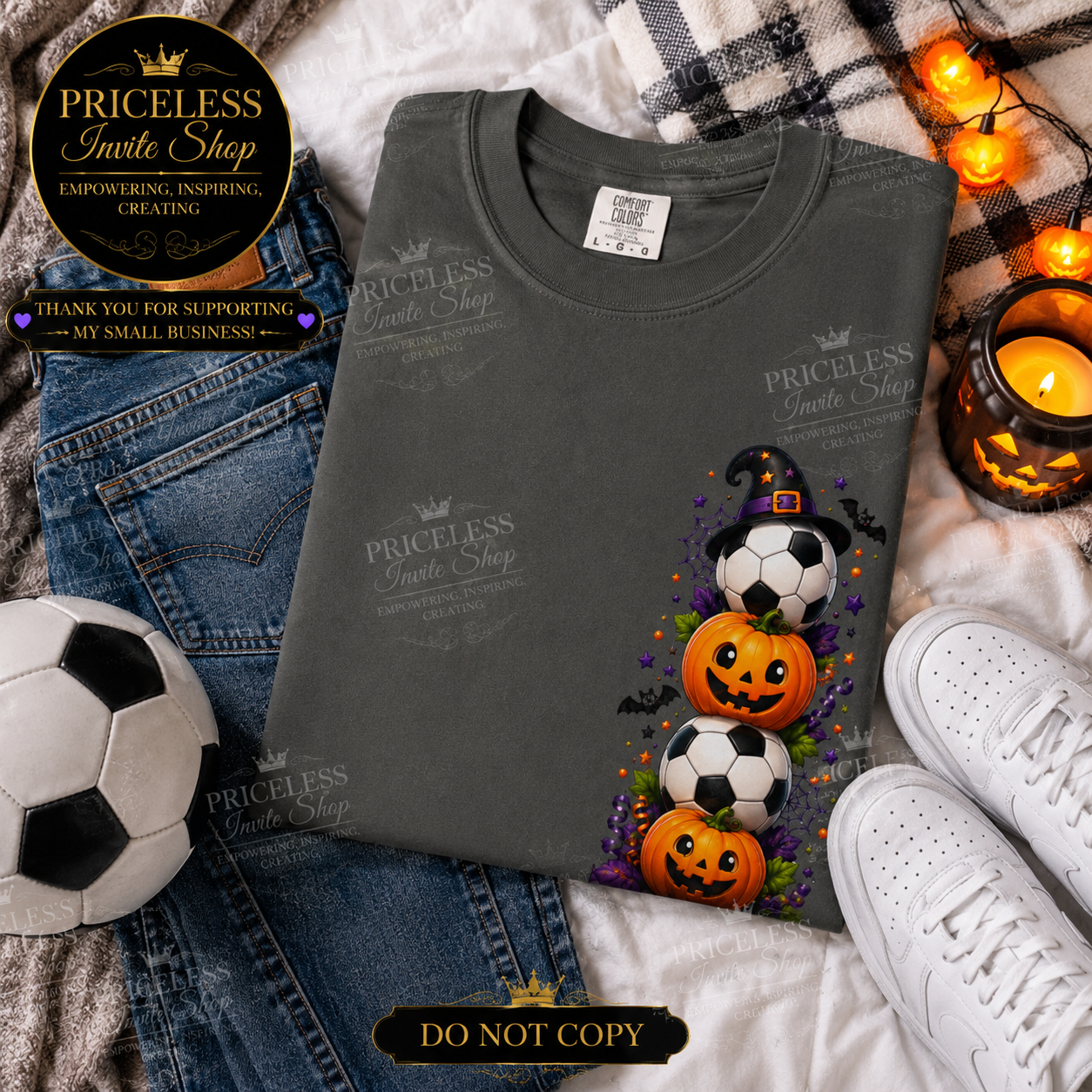 Happy Halloween Soccer Shirt | Adult Halloween Soccer Ball T-Shirt | Soccer Player Gift | Adult Halloween Soccer Ball T-Shirt | Front & Back Design