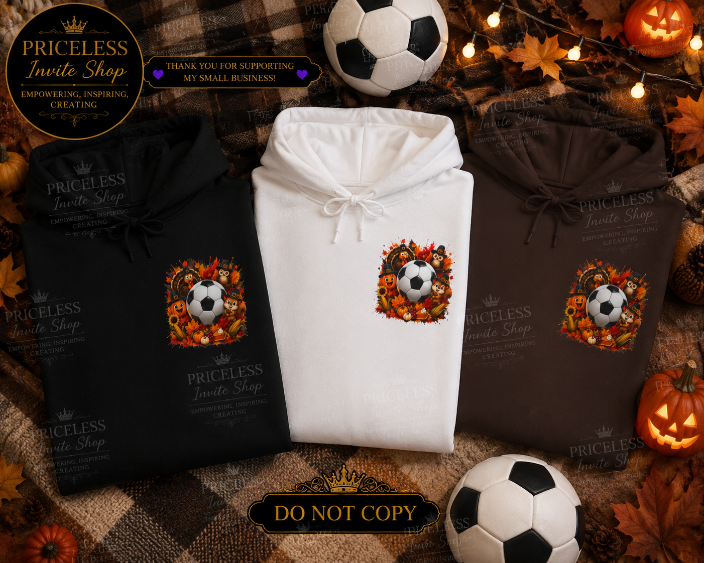 Thanksgiving Soccer Hoodie | Fall Soccer Pullover | Autumn Soccer Ball Hoodie | Cozy Unisex Hooded Sweatshirt | Soccer Fan Gift