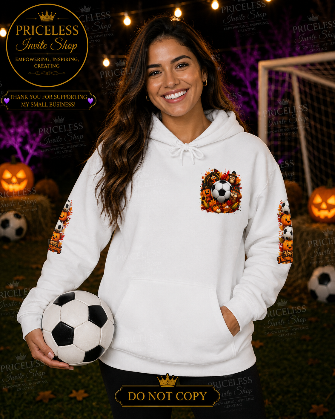 Thanksgiving Soccer Hoodie | Fall Soccer Pullover | Autumn Soccer Ball Hoodie | Cozy Unisex Hooded Sweatshirt | Soccer Fan Gift