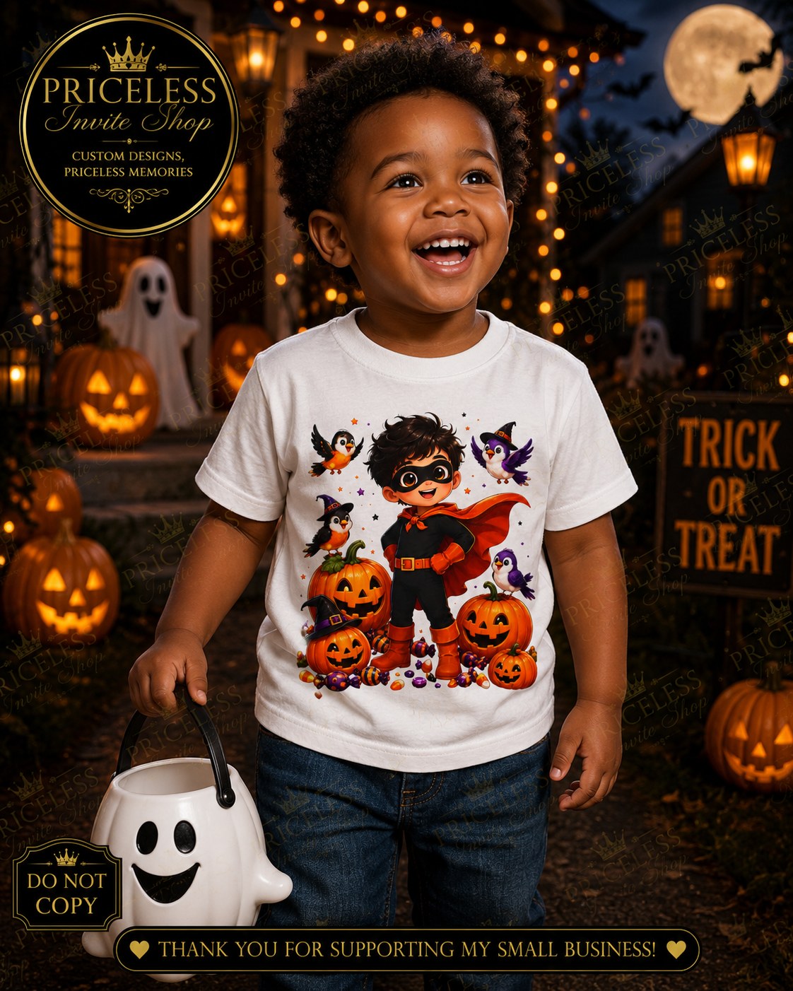 Superhero Halloween Toddler Boy Shirt, Cute Trick or Treat T-Shirt, Pumpkin Halloween Tee, Boys Spooky Season Outfit, Kids Halloween Shirt, 2T-5T