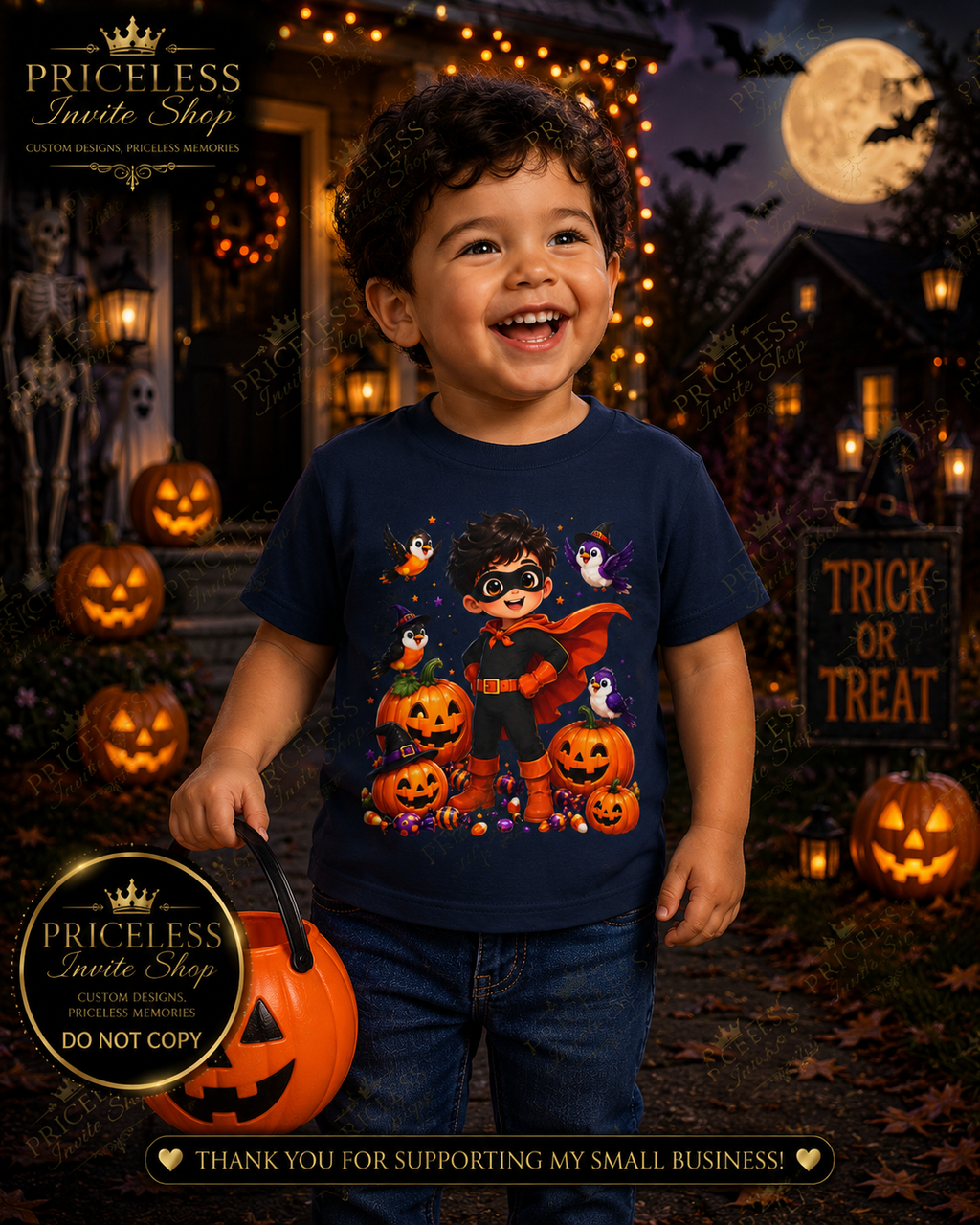 Superhero Halloween Toddler Boy Shirt, Cute Trick or Treat T-Shirt, Pumpkin Halloween Tee, Boys Spooky Season Outfit, Kids Halloween Shirt, 2T-5T