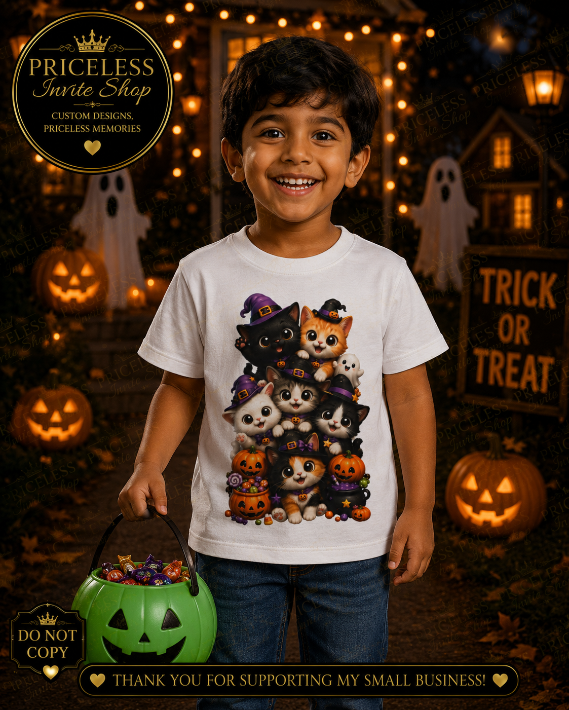 Halloween Cat Toddler Shirt, Cute Kids Halloween T-Shirt, Trick or Treat Tee, Spooky Cat Graphic Tee, Toddler Halloween Outfit, 2T-5T