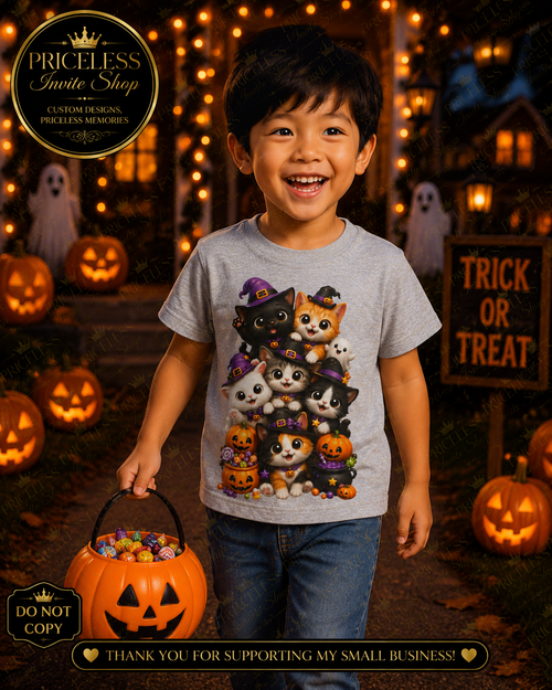 Halloween Cat Toddler Shirt, Cute Kids Halloween T-Shirt, Trick or Treat Tee, Spooky Cat Graphic Tee, Toddler Halloween Outfit, 2T-5T