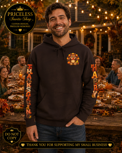 Happy Thanksgiving Sweatshirt Hoodie, Turkey Hoodie, Fall Family Pullover, Cozy Thanksgiving Gift, Unisex S-5XL-Unisex Heavy Blend™ Hooded Sweatshirt