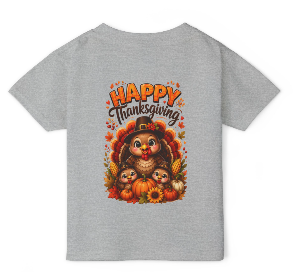 HEAVY COTTON Toddler Thanksgiving Shirt, Gobble Turkey Shirt, Kids Thanksgiving Tee, Fall Toddler T-Shirt, Cute Thanksgiving Outfit 2T-5T