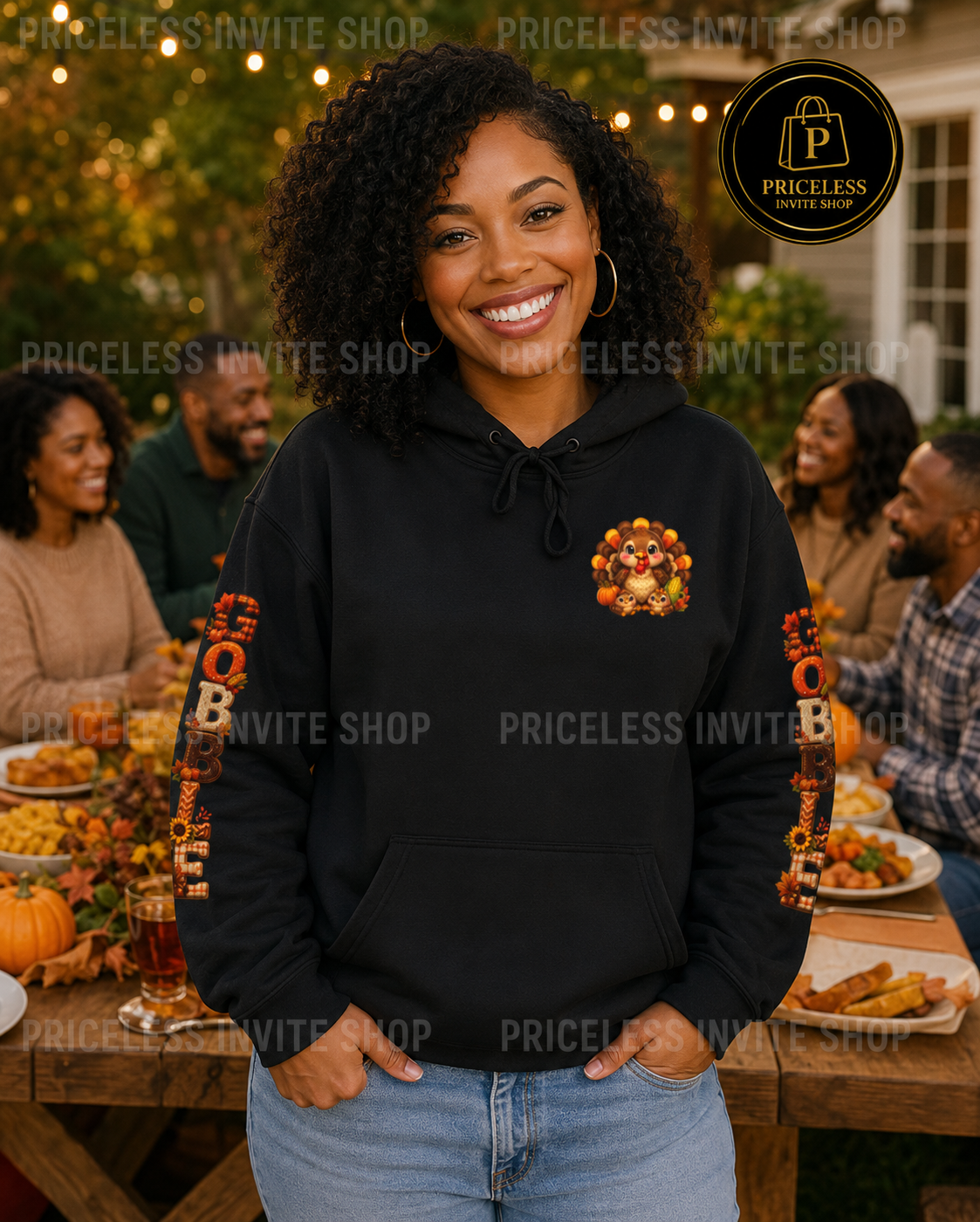 Gobble Gobble Thanksgiving Hoodie, Cute Turkey Pullover, Fall Family Hoodie, Cozy Thanksgiving Sweatshirt, Unisex S-5XLUnisex Heavy Blend™ Hooded Sweatshirt