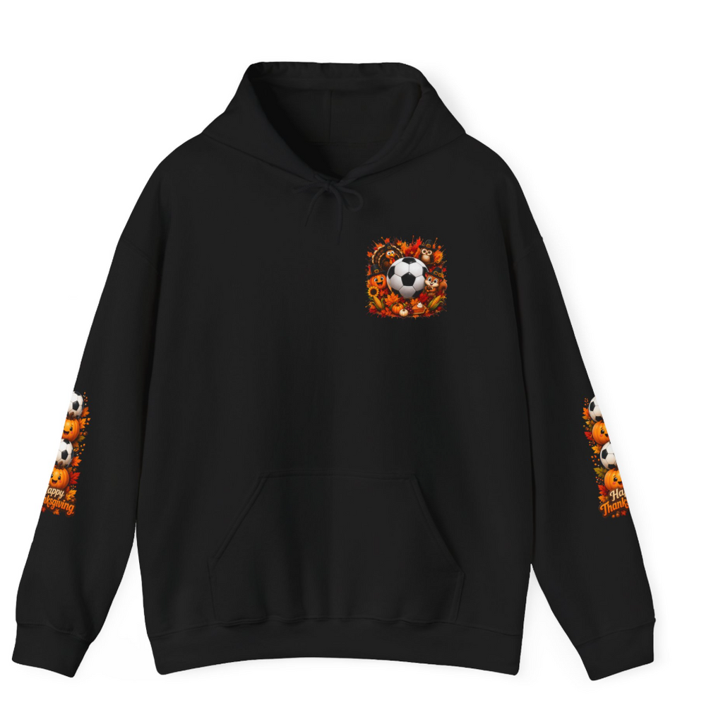 Thanksgiving Soccer Hoodie | Fall Soccer Pullover | Autumn Soccer Ball Hoodie | Cozy Unisex Hooded Sweatshirt | Soccer Fan Gift