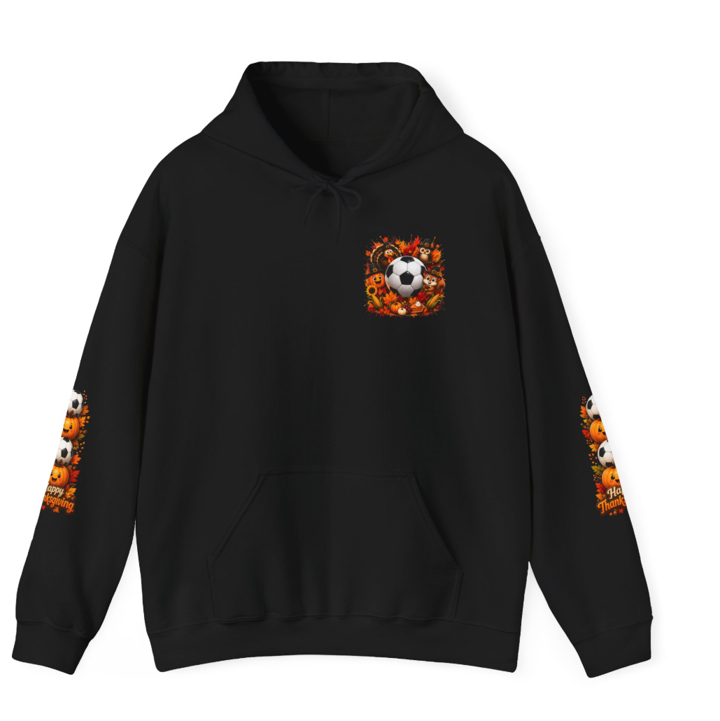 Thanksgiving Soccer Hoodie | Fall Soccer Pullover | Autumn Soccer Ball Hoodie | Cozy Unisex Hooded Sweatshirt | Soccer Fan Gift