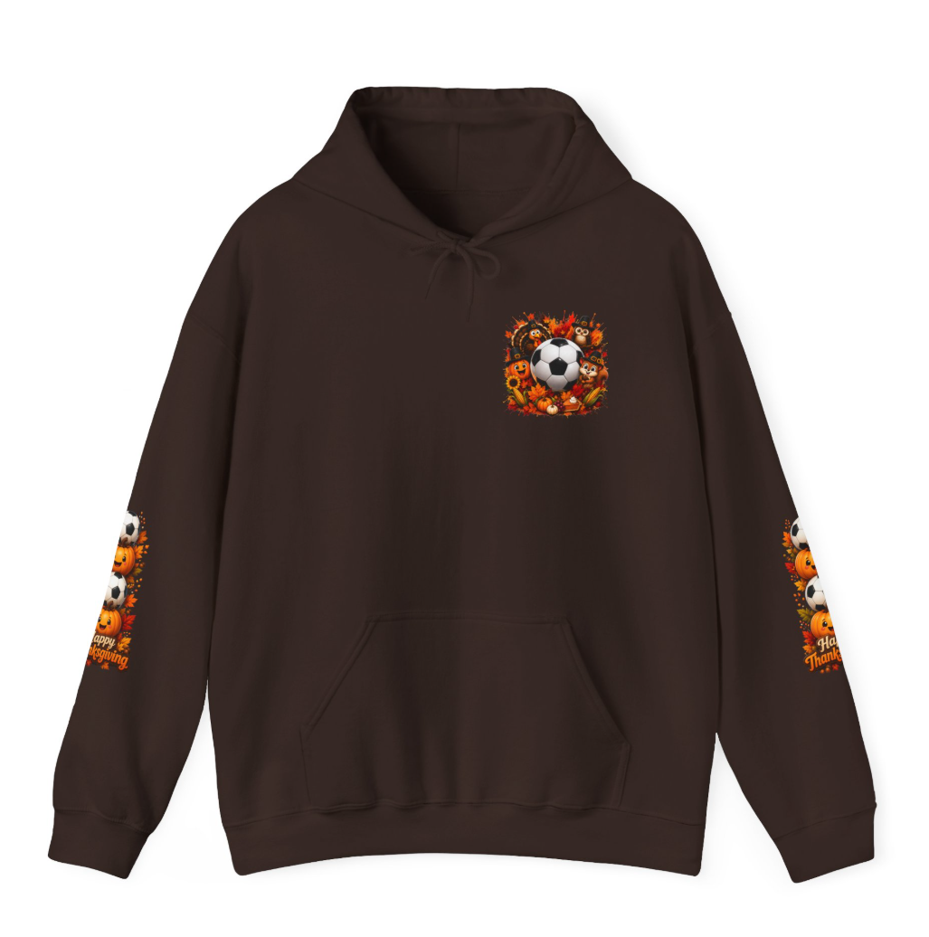 Thanksgiving Soccer Hoodie | Fall Soccer Pullover | Autumn Soccer Ball Hoodie | Cozy Unisex Hooded Sweatshirt | Soccer Fan Gift