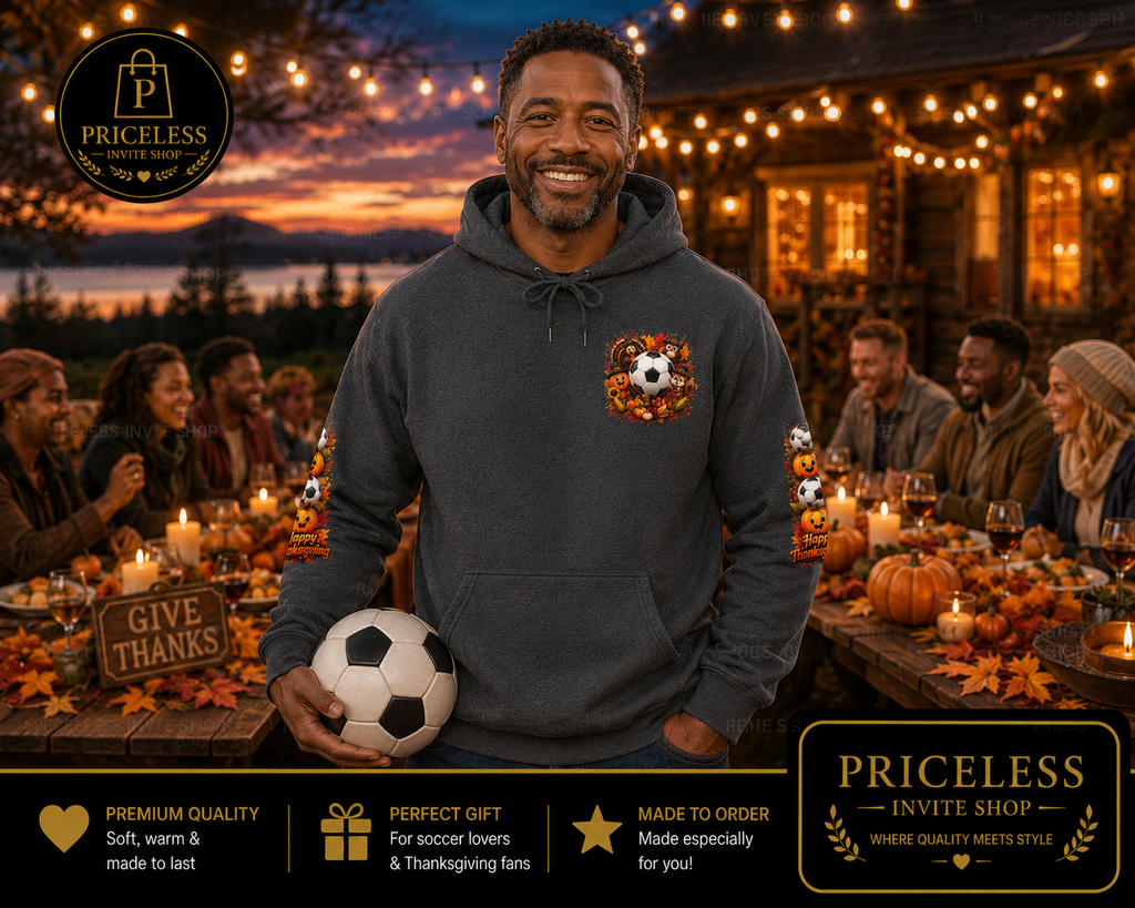 Thanksgiving Soccer Hoodie | Fall Soccer Pullover | Autumn Soccer Ball Hoodie | Cozy Unisex Hooded Sweatshirt | Soccer Fan Gift