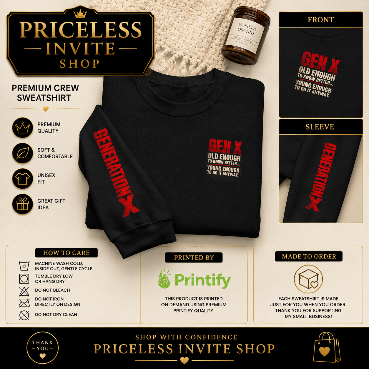 Generation X Crewneck Sweatshirt, Gen X Pullover