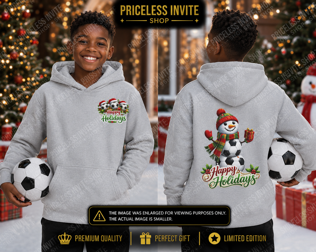 Soccer Christmas/Happy Holidays Soccer Hoodie