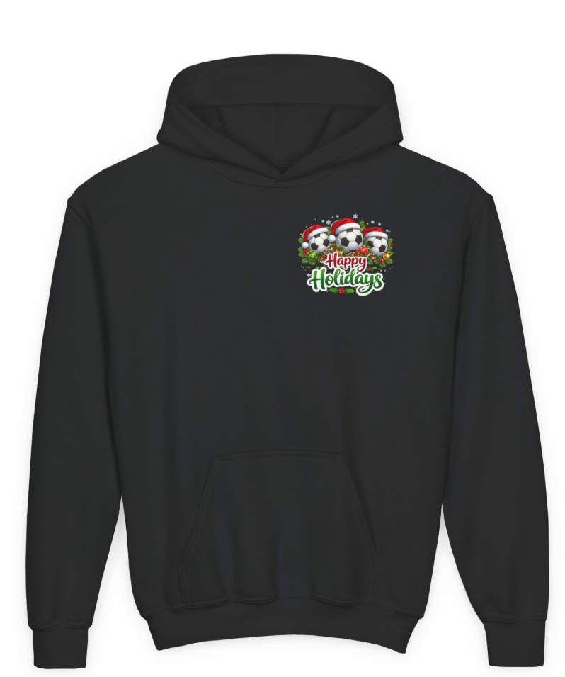 Soccer Christmas/Happy Holidays Soccer Hoodie