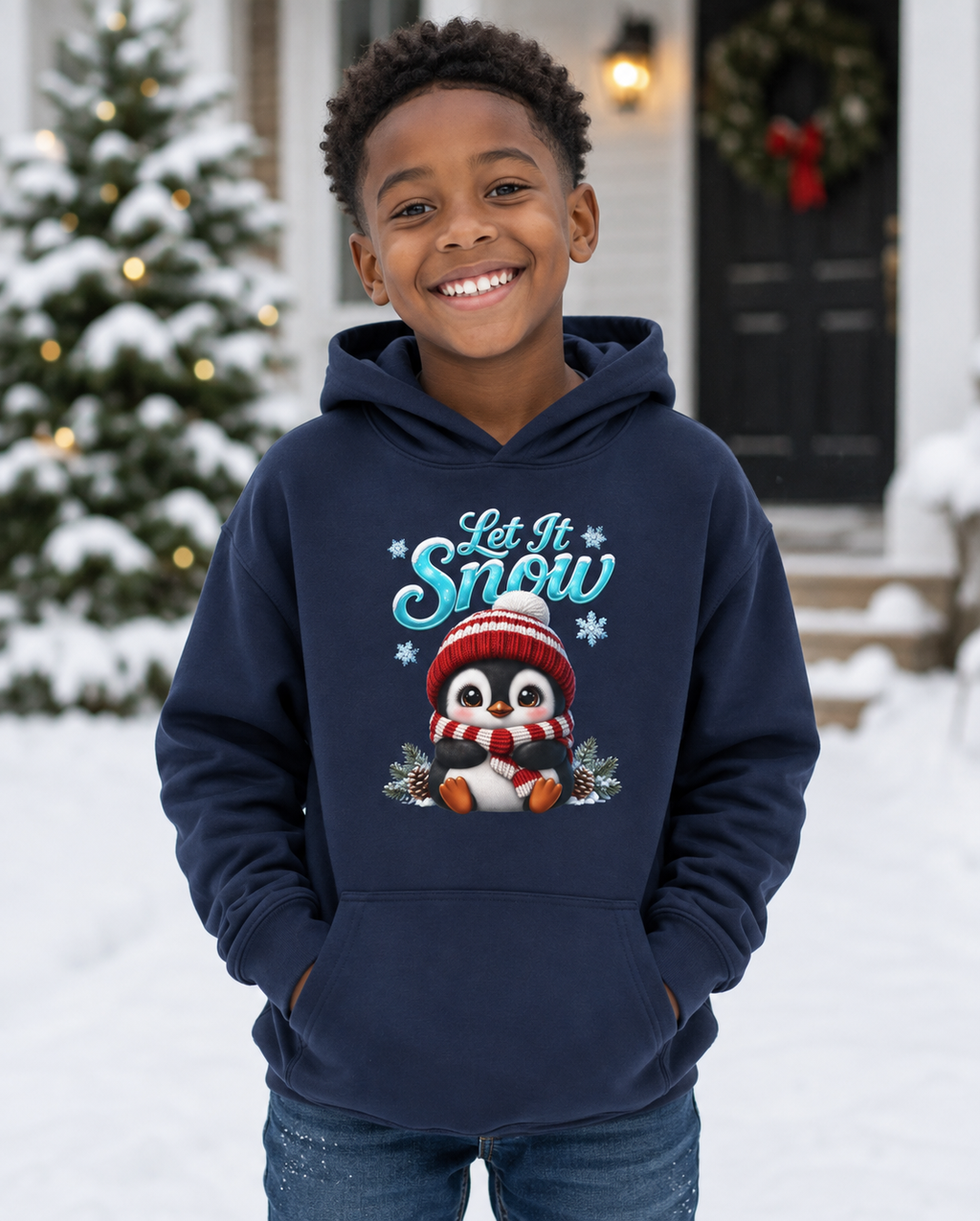LET IT SNOW Youth Heavy Blend Hooded Sweatshirt