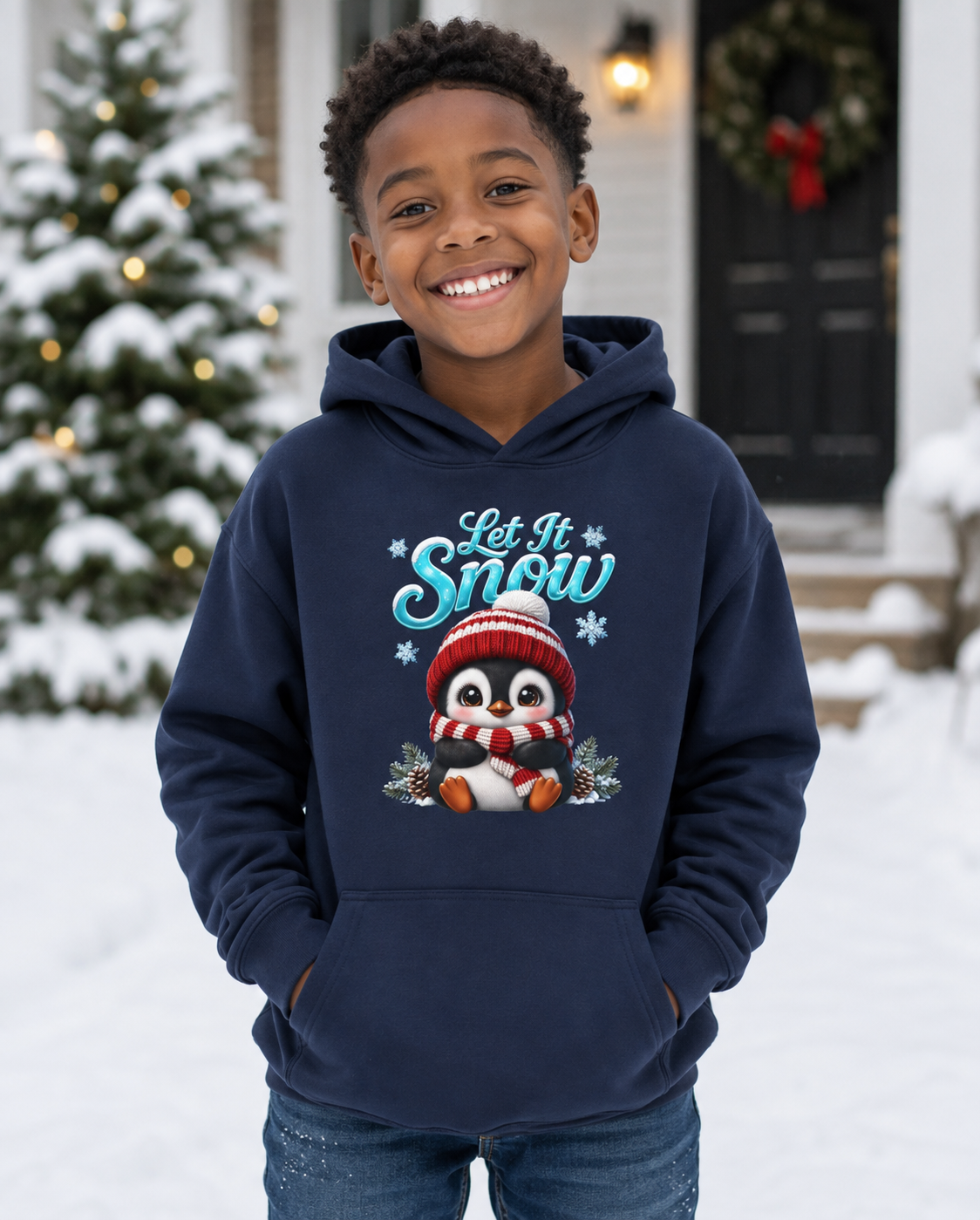 LET IT SNOW Youth Heavy Blend Hooded Sweatshirt