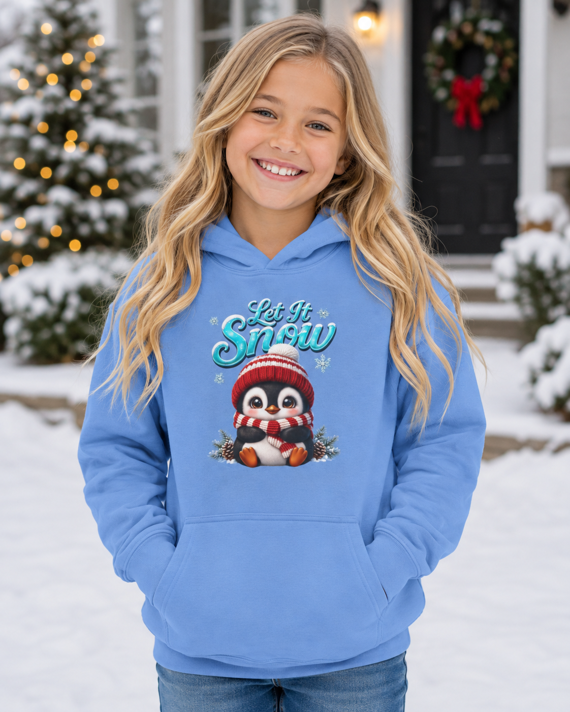 LET IT SNOW Youth Heavy Blend Hooded Sweatshirt