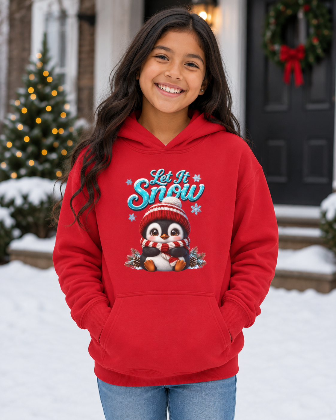 LET IT SNOW Youth Heavy Blend Hooded Sweatshirt