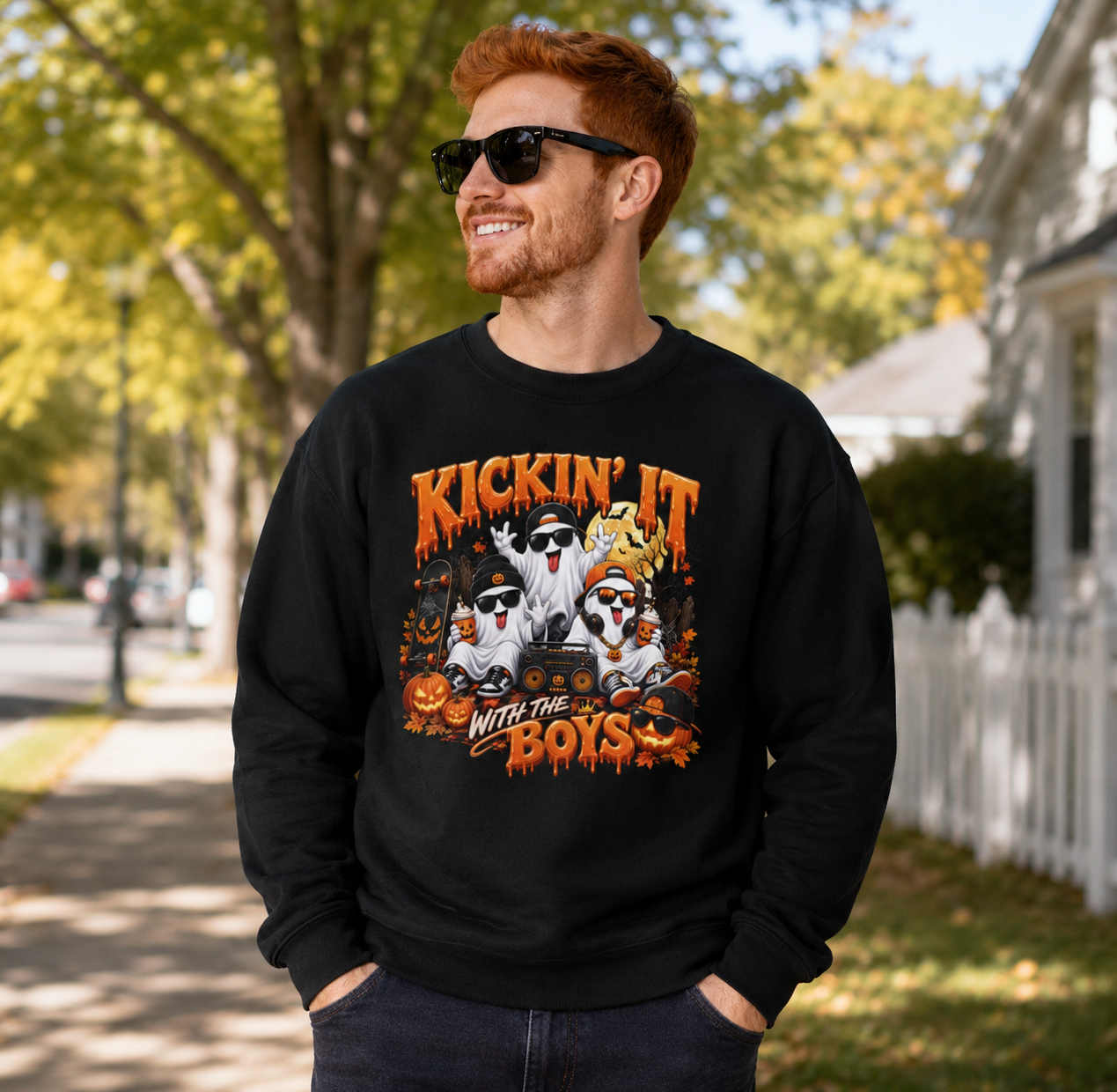 KICKIN IT WITH THE BOYS Unisex Heavy Blend™ Crewneck Sweatshirt
