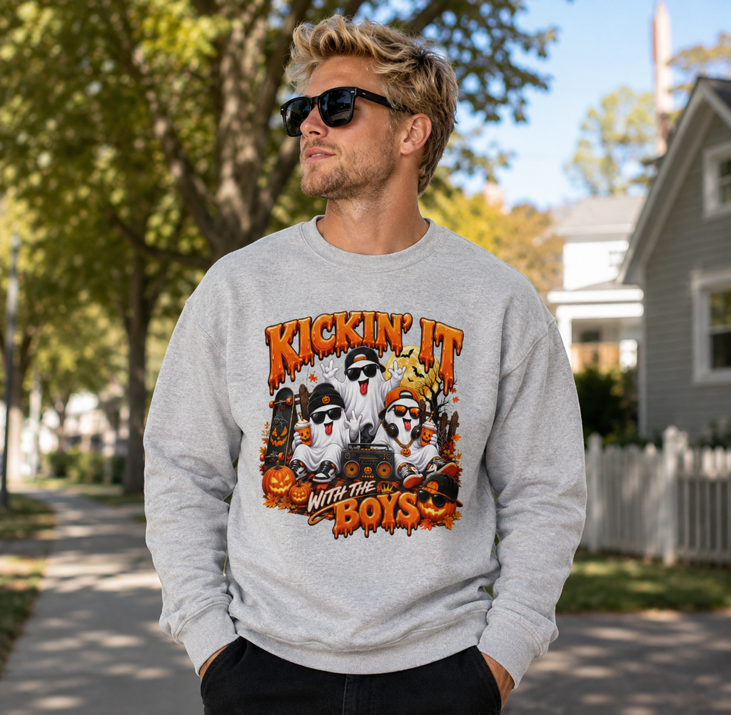 KICKIN IT WITH THE BOYS Unisex Heavy Blend™ Crewneck Sweatshirt