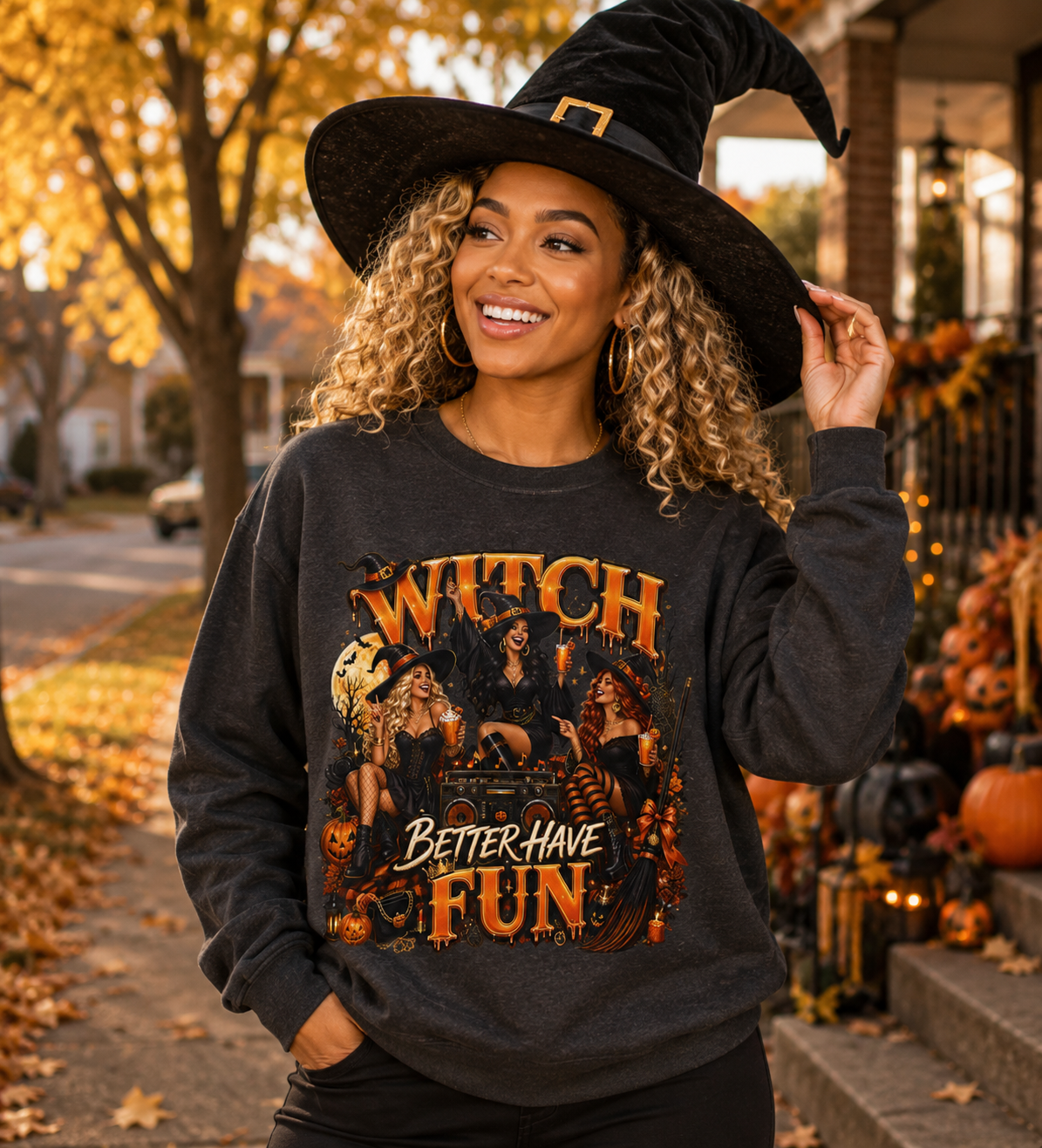 WITCH BETTER HAVE FUN TONIGHT Heavy Blend™ Crewneck Sweatshirt