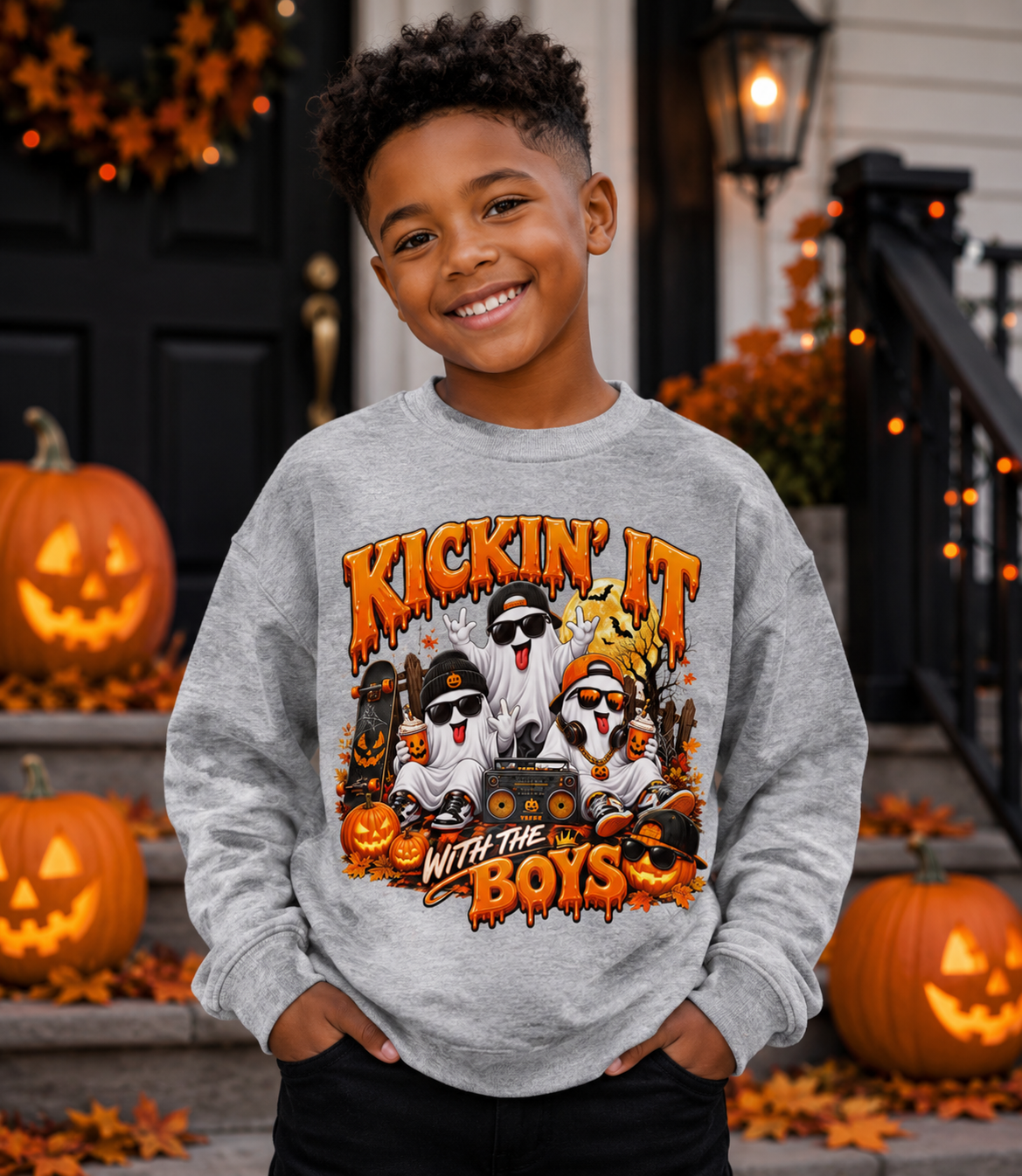 KICKIN WITH THE BOYS Youth Crewneck Sweatshirt